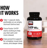 Suplemento de sueño FORCE FACTOR 5HTP, 120 cápsulas veganas