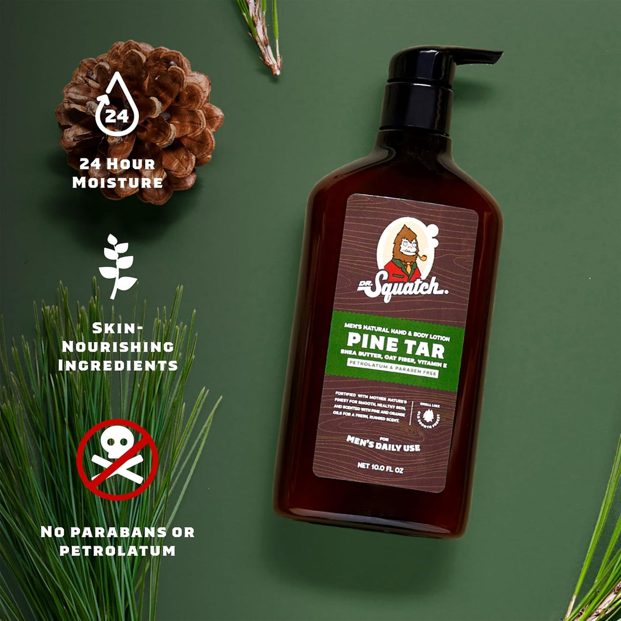 Loción natural para hombre no grasa Dr. Squatch de pino