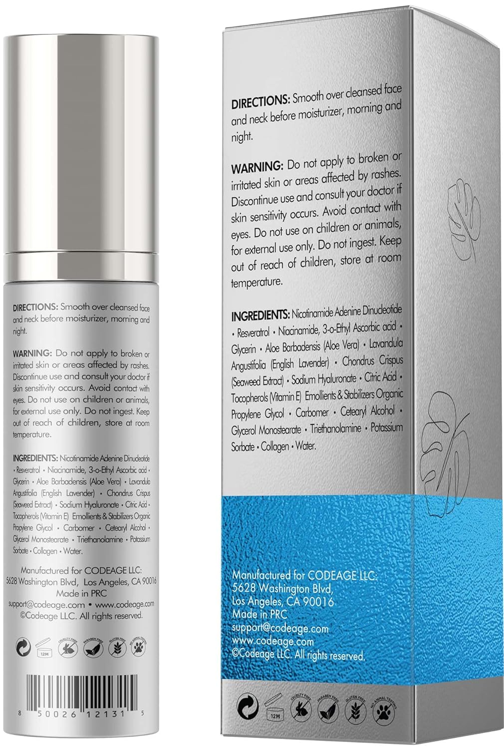 Suplemento Eternal Platinum NAD Serum, resveratro 3.4 onzas