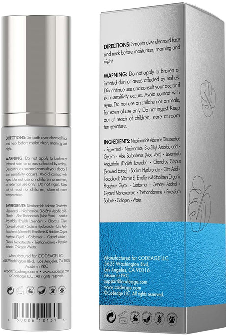 Suplemento Eternal Platinum NAD Serum, resveratro 3.4 onzas