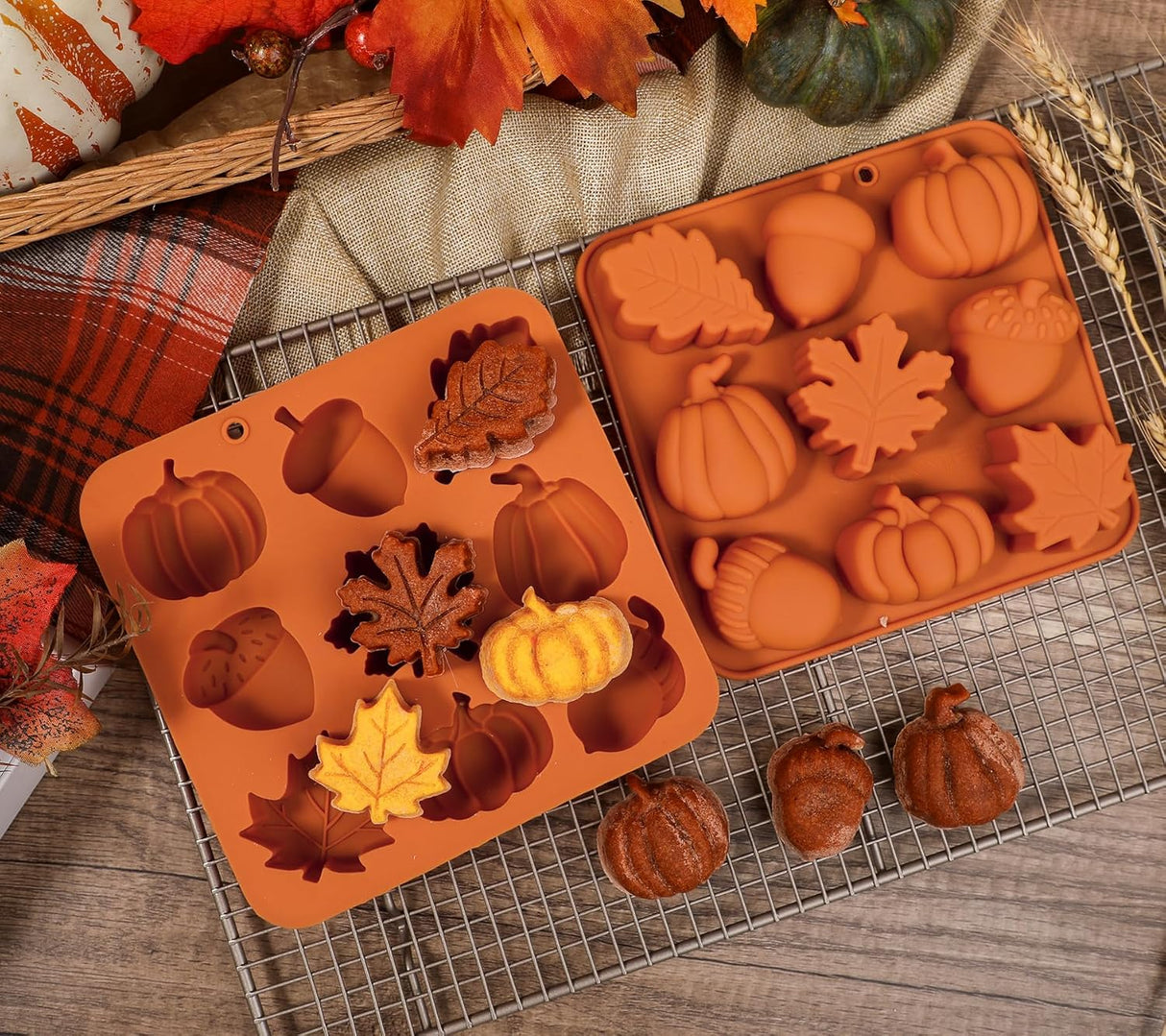 Molde de Silicona Webake para Pasteles de Otoño, 2 Pcs