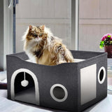 Casa para Gatos Heeyoo - Cueva Grande con Rascador y Pelota