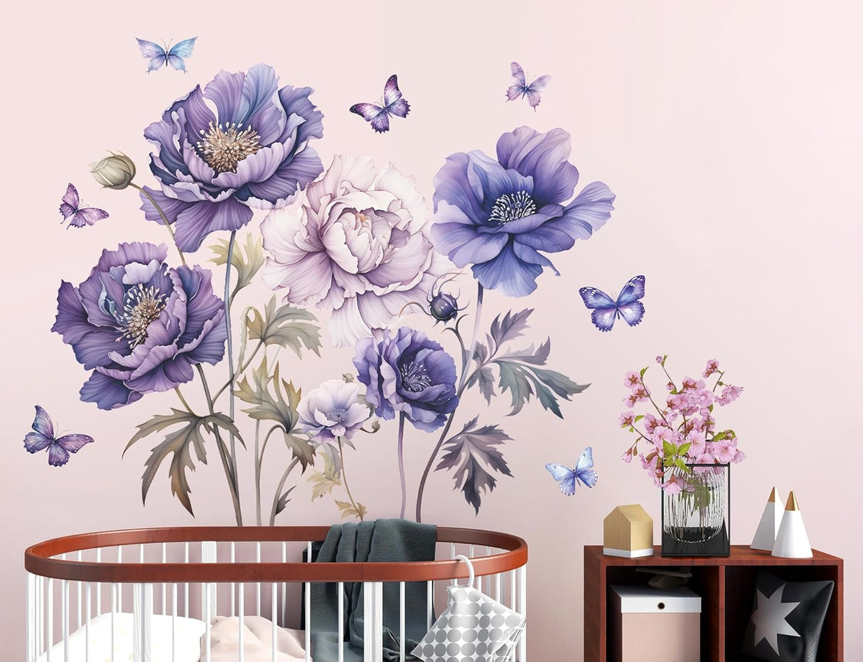 Stickers de Flores y Mariposas 3D - Decoración Infantil