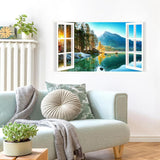 Vinilos de Ventana 3D Lago Montañés, Decoración Natural