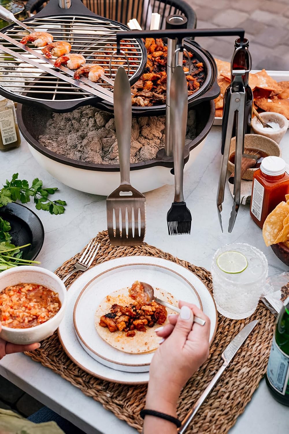 Soporte y herramientas BBQ BOLA | Juego para parrilla BOLA