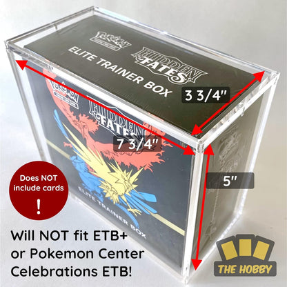 Elite Trainer Box - Funda acrílica | The Hobby Lair Deluxe Case compatible con Pokemon ETB | Magnética fácil carga superior | Protección gruesa de 0.236 pulgadas