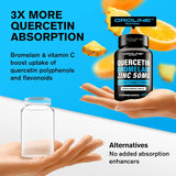 Suplemento de quercetina de 500 mg zinc de 500 mg vitamina C