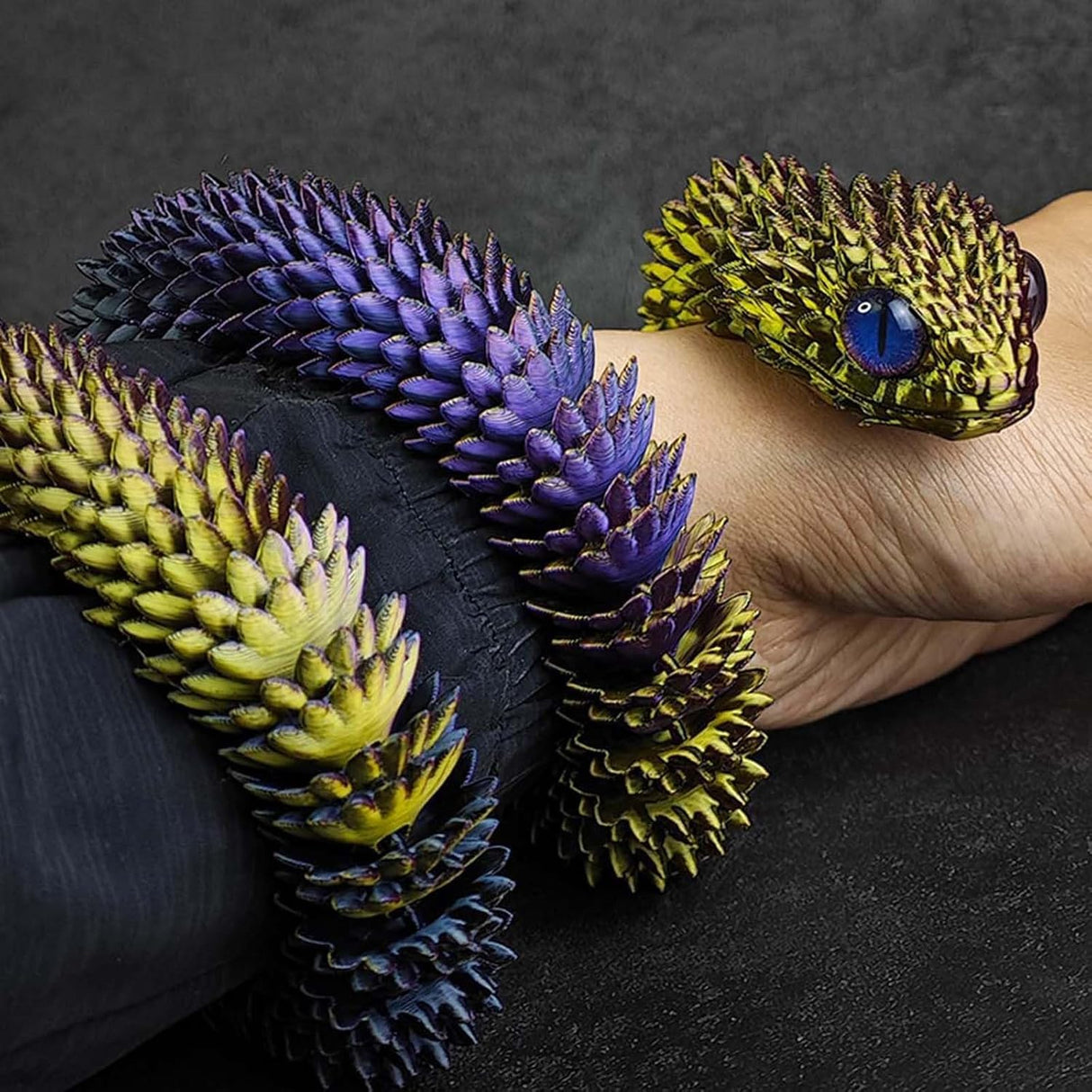 Juguete de serpiente impresa en 3D, flexible y articulado