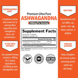 Suplementos de Ashwagandha - Extra Fuerte, 60 Cápsulas