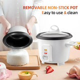 Arrocera Mini Mishcdea 2 Tazas, Vaporera, Antiadherente, 2 Cups