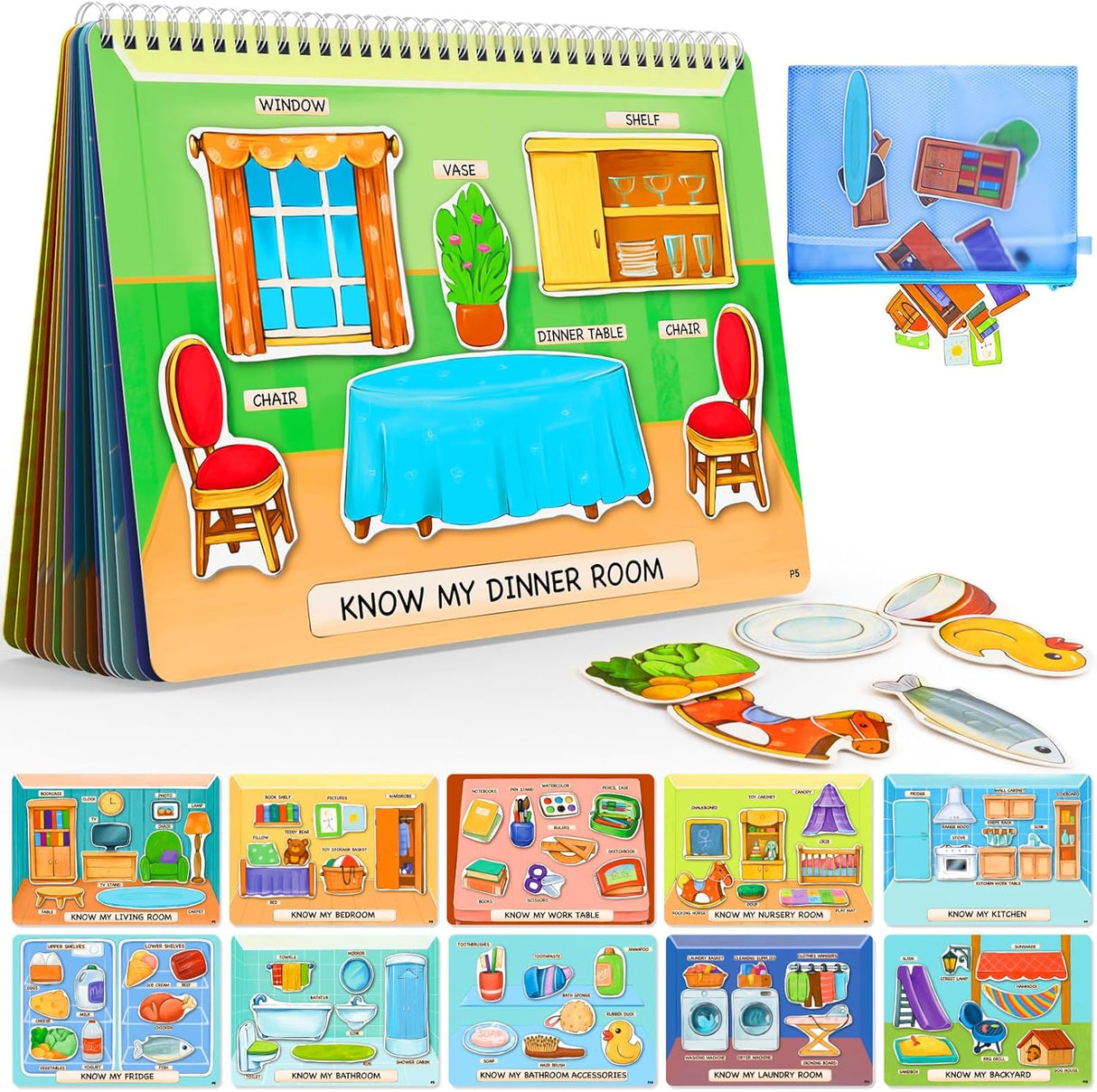Libros de Pegatinas para Niños, Juguetes Montessori Educativos