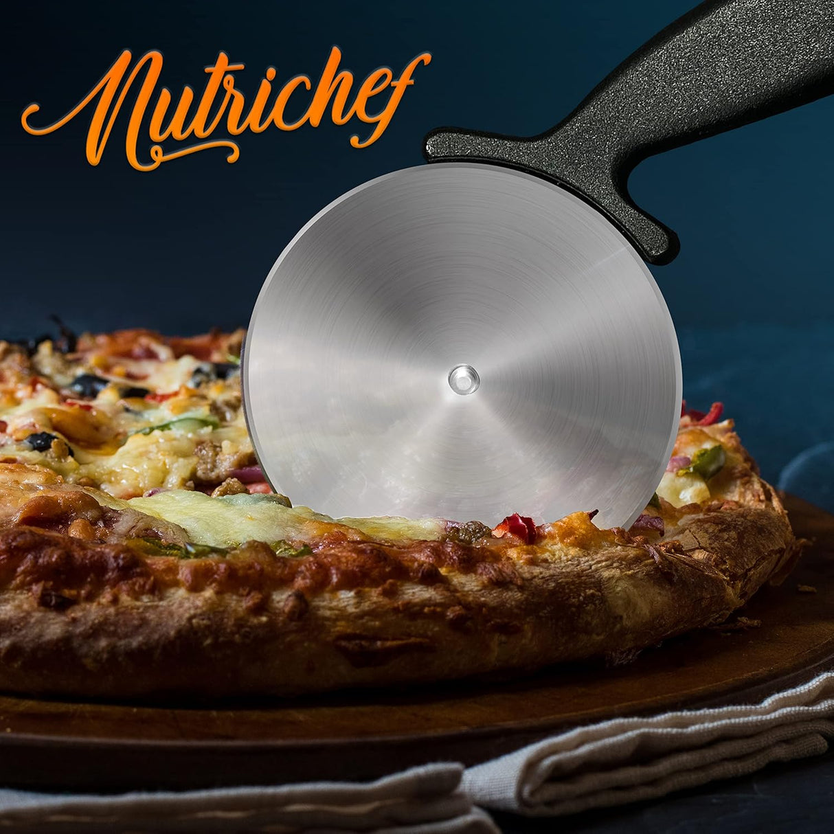 Rueda cortadora de pizza de acero NUTRICHEF NCPIZCUT9