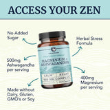 Suplemento de Magnesio Ashwagandha 400mg/500mg, 120 Ct
