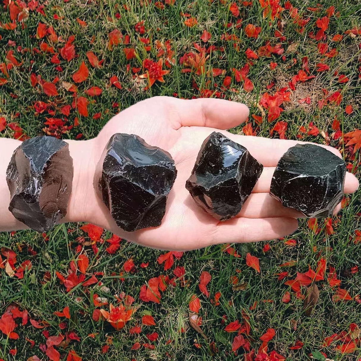 LAIDANLA Obsidiana negra de 2 pulgadas, piedras naturales