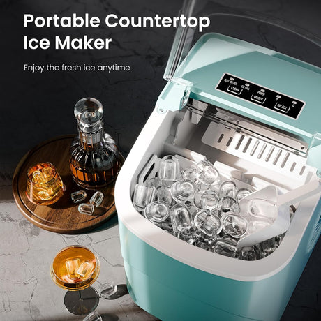 Máquina de Hielo AGLUCKY, 26.5Lbs/24H, 9 Cubos en 6 Min.