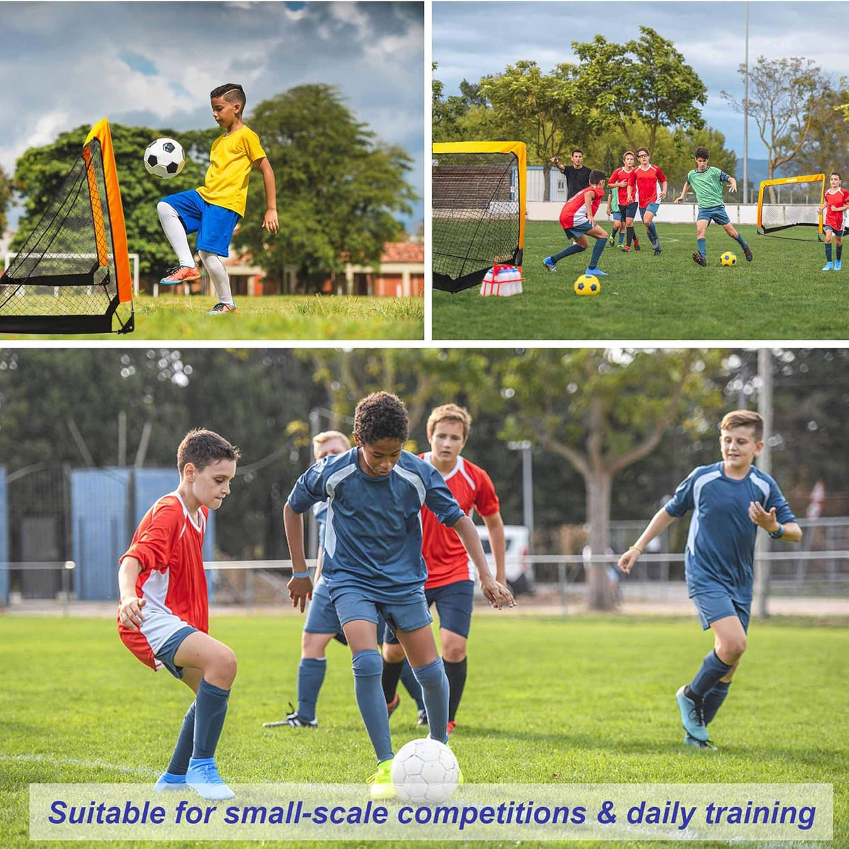 Poray Portería de fútbol portátil para niños y adultos