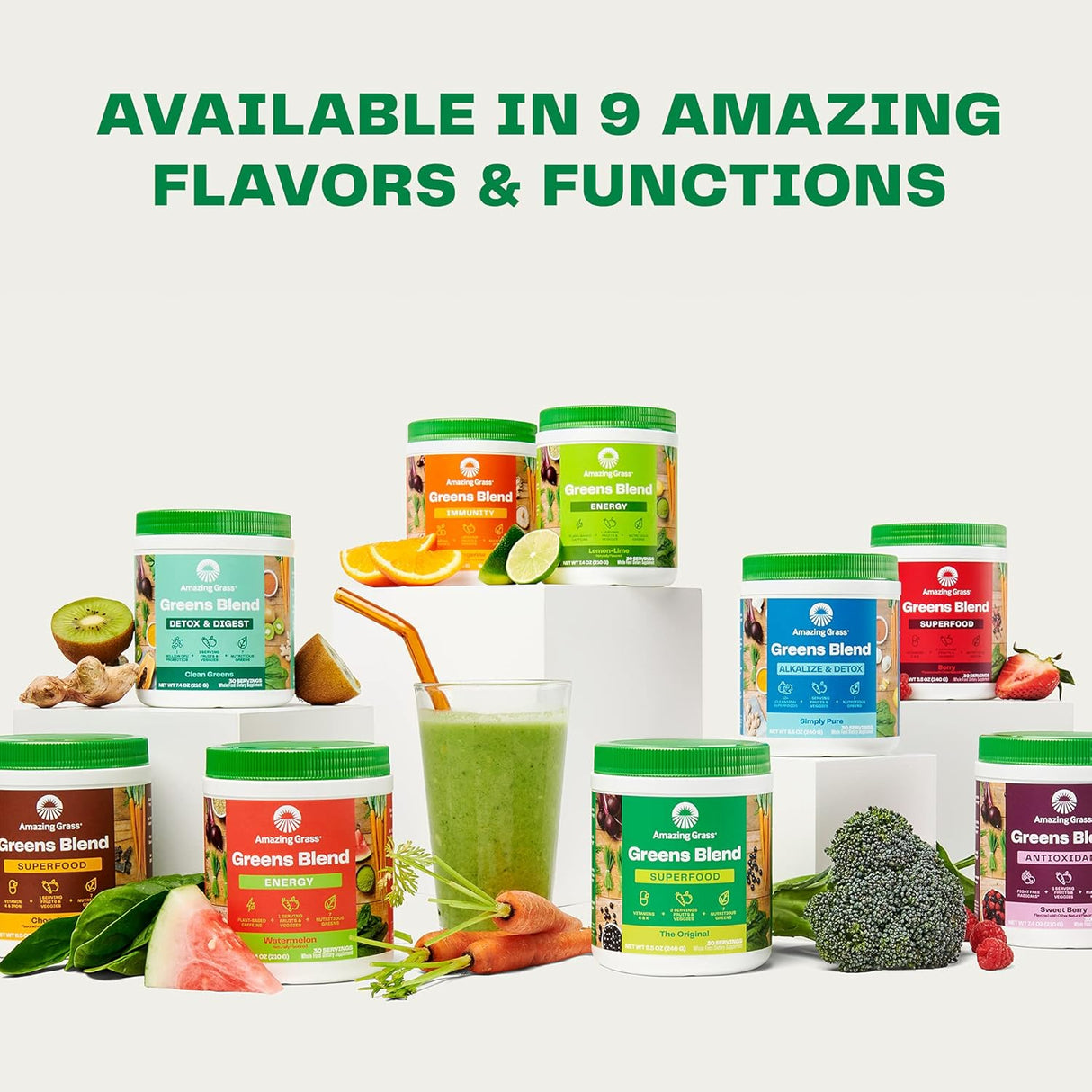 Polvo de vegetales con espirulina, prebióticos y probióticos
