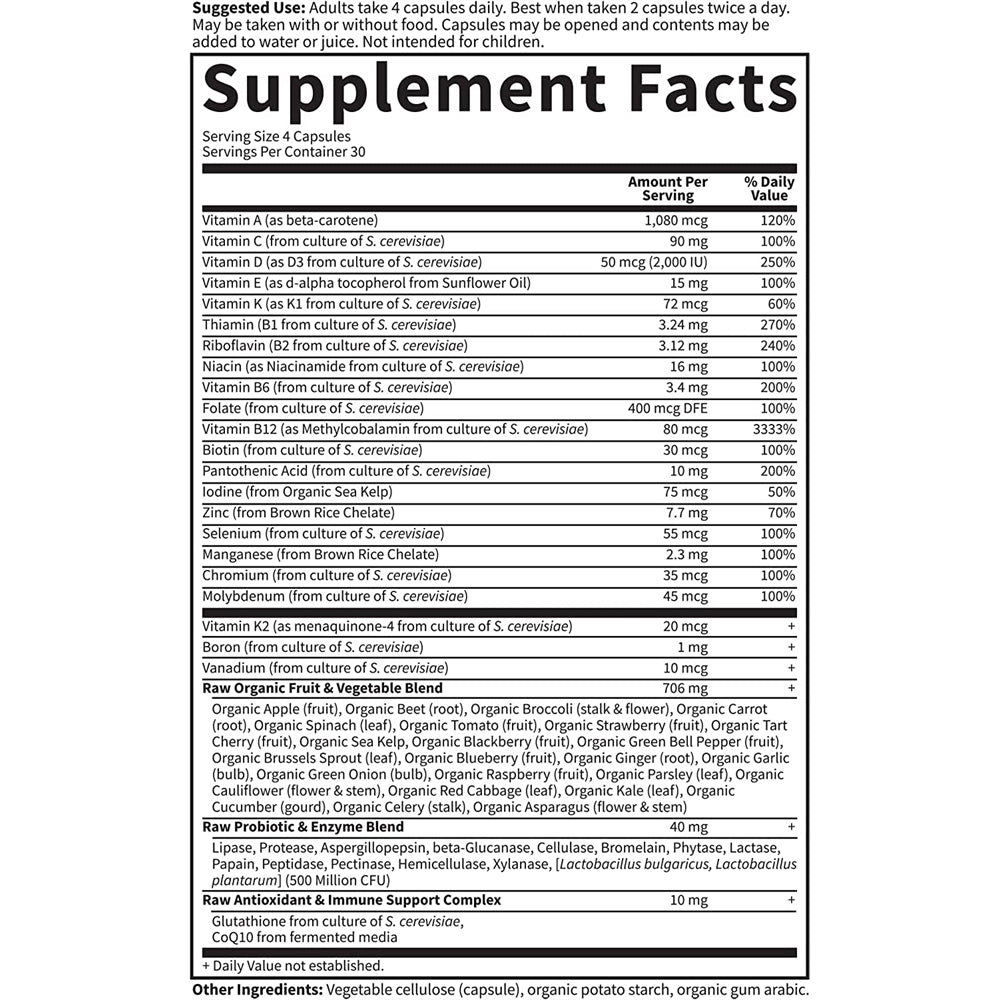 Suplemento multivitamínico para mujeres vegetariano