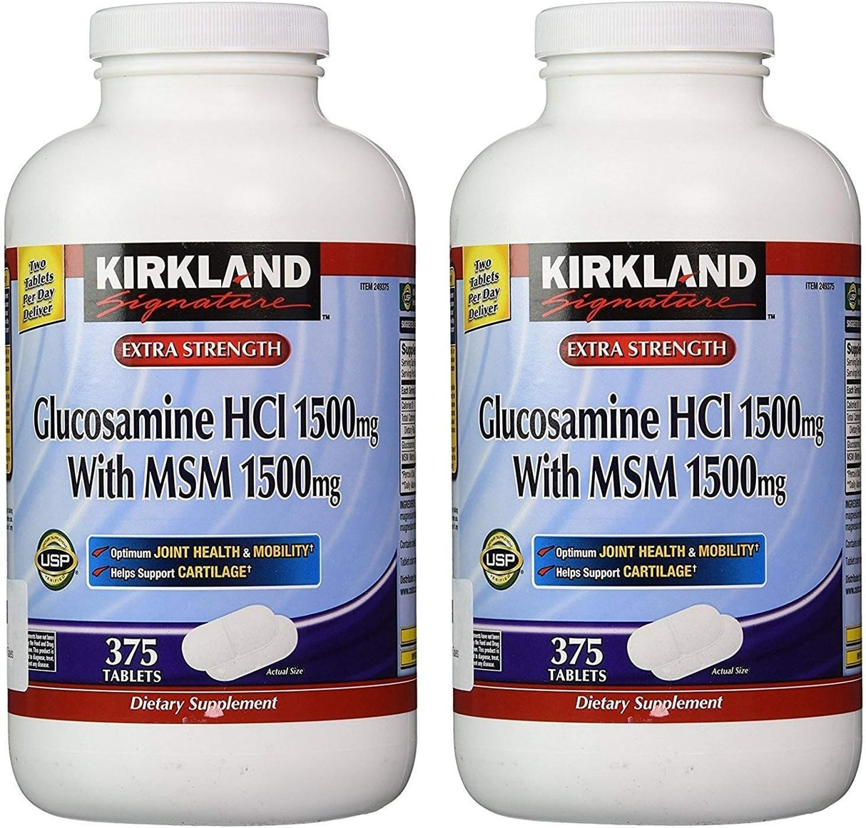 Glucosamina HCI Extra Fuerte con MSM Kirkland Signature 375x2