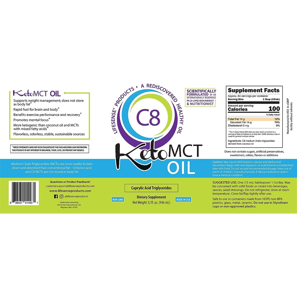 Suplementos Aceite de MCT  ácido caprílico (C8) KetoMCT