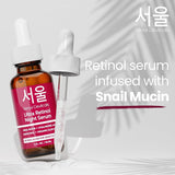Sérum Nocturno Retinol Coreano 1% con Mucina, Ácido Hialurónico