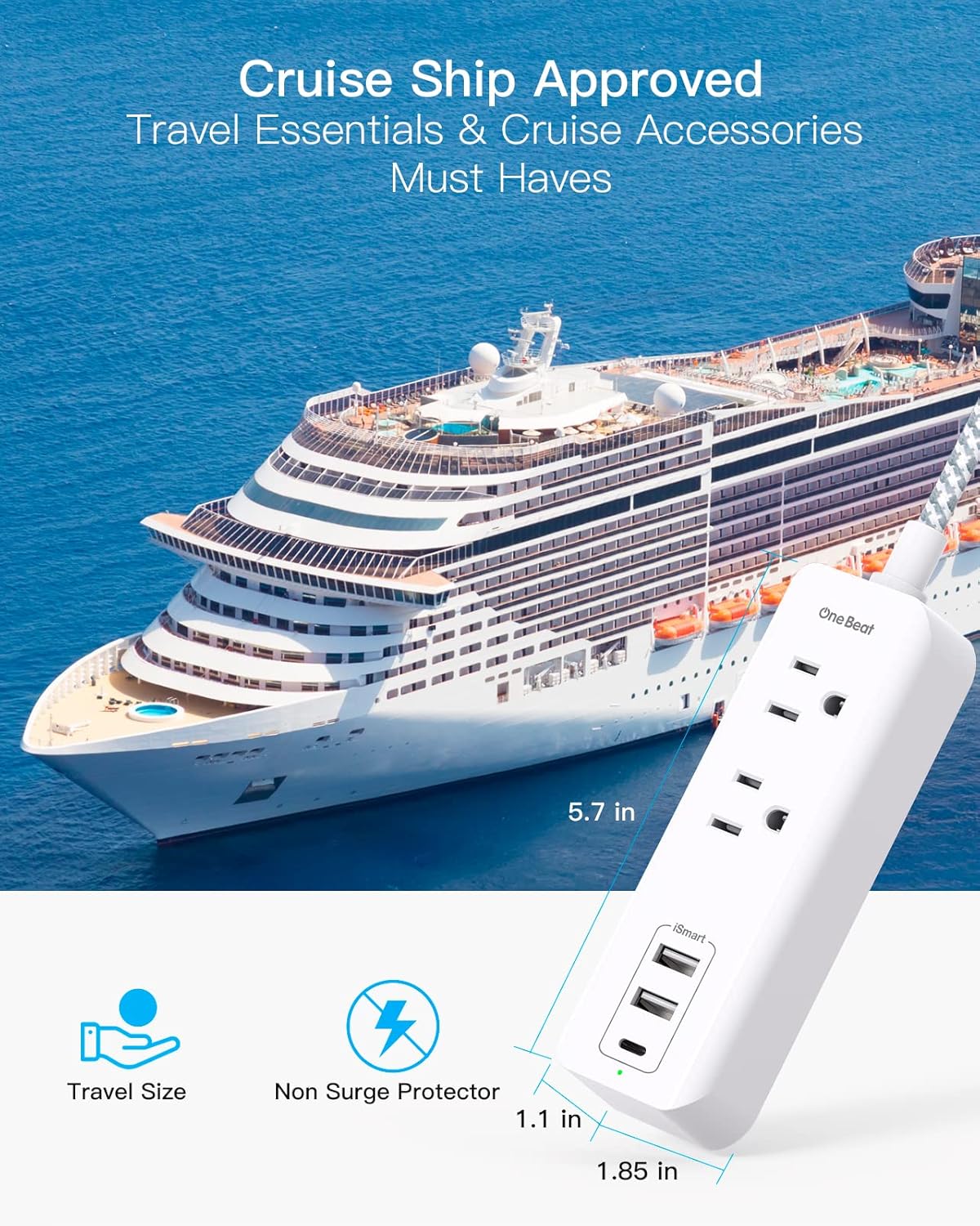 Cruise Essentials - Regleta de alimentación  USB C, reglet