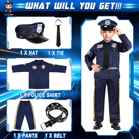 Disfraz de Policía para Niños Joycover - Halloween, Juego de Roles