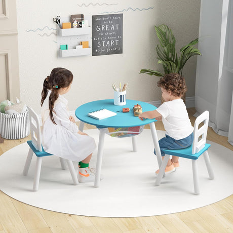 Juego de mesa y silla para niños de malla central muebles