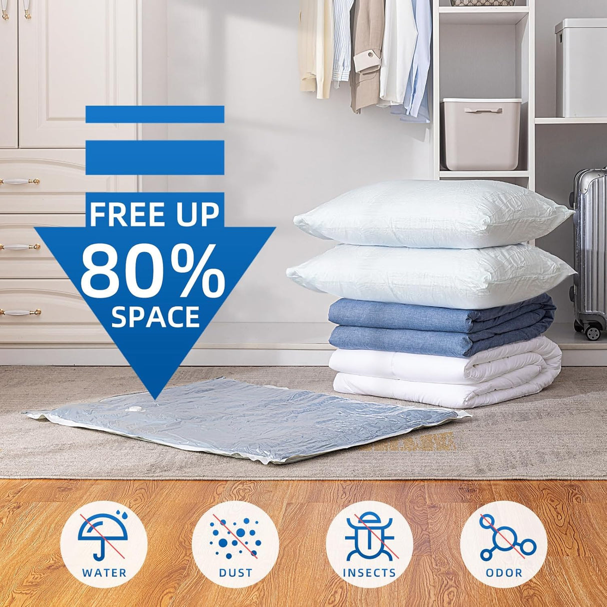 Bolsas de Vacío TAILI 8 Piezas Jumbo para Ropa y Ropa de Cama