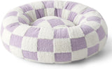 Cama para perros pequeños redondas con felpa lanuda jacquard