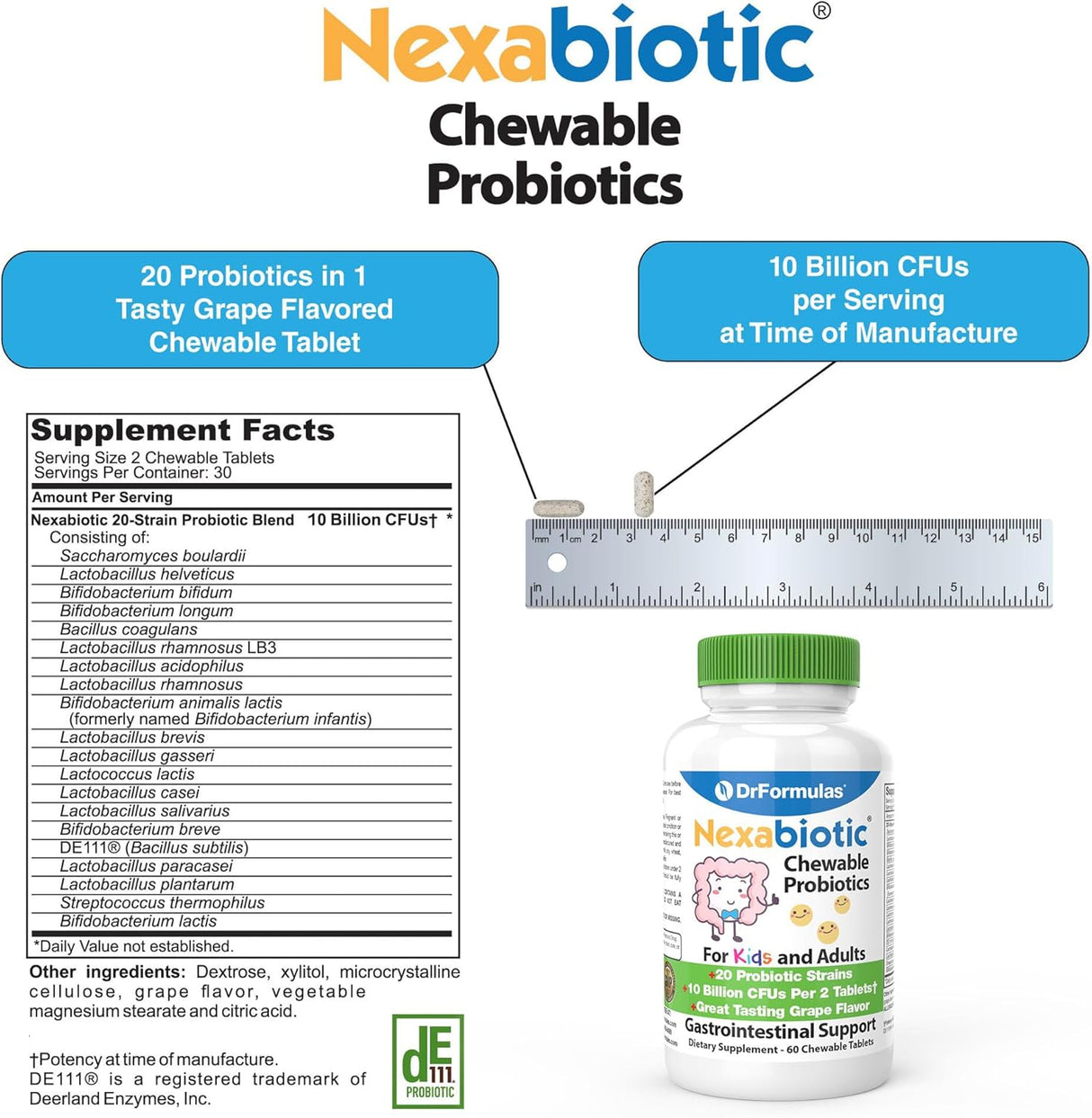 Formulas Chewable Probióticos para Niños y Adultos | DrFormulas 60 Chews
