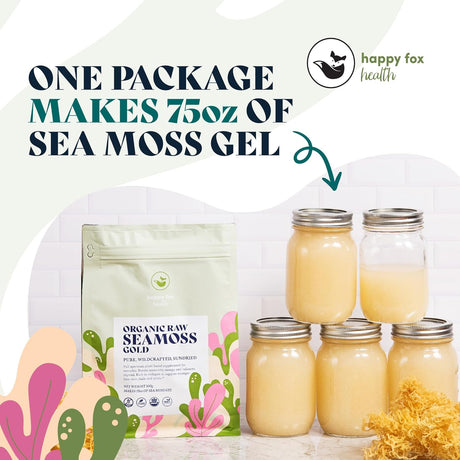 Sea Moss Orgánico Gold - Rico en Vitaminas, Non-GMO, 75oz