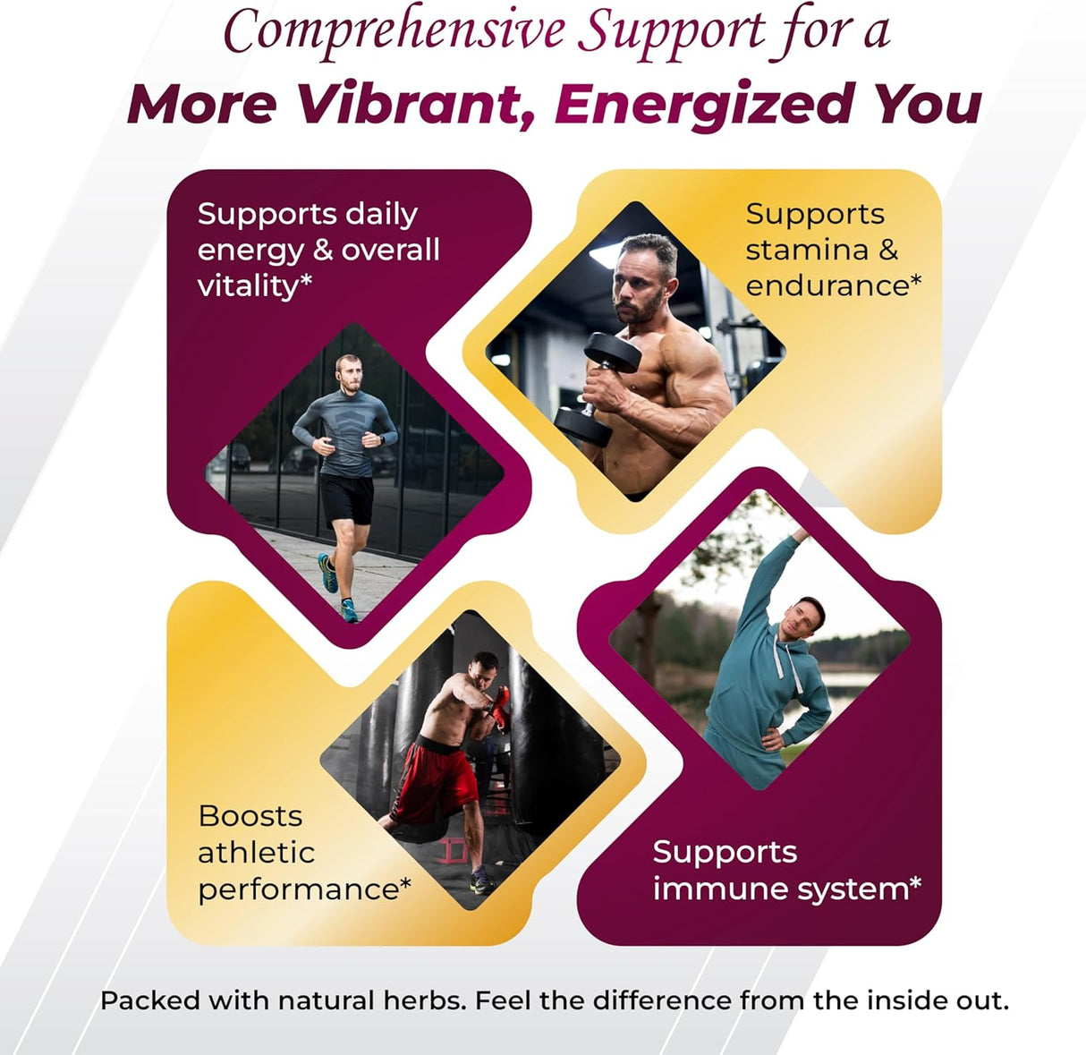 Suplemento de Energía Saludable con Remolacha, Ginseng y Maca, 90 cápsulas