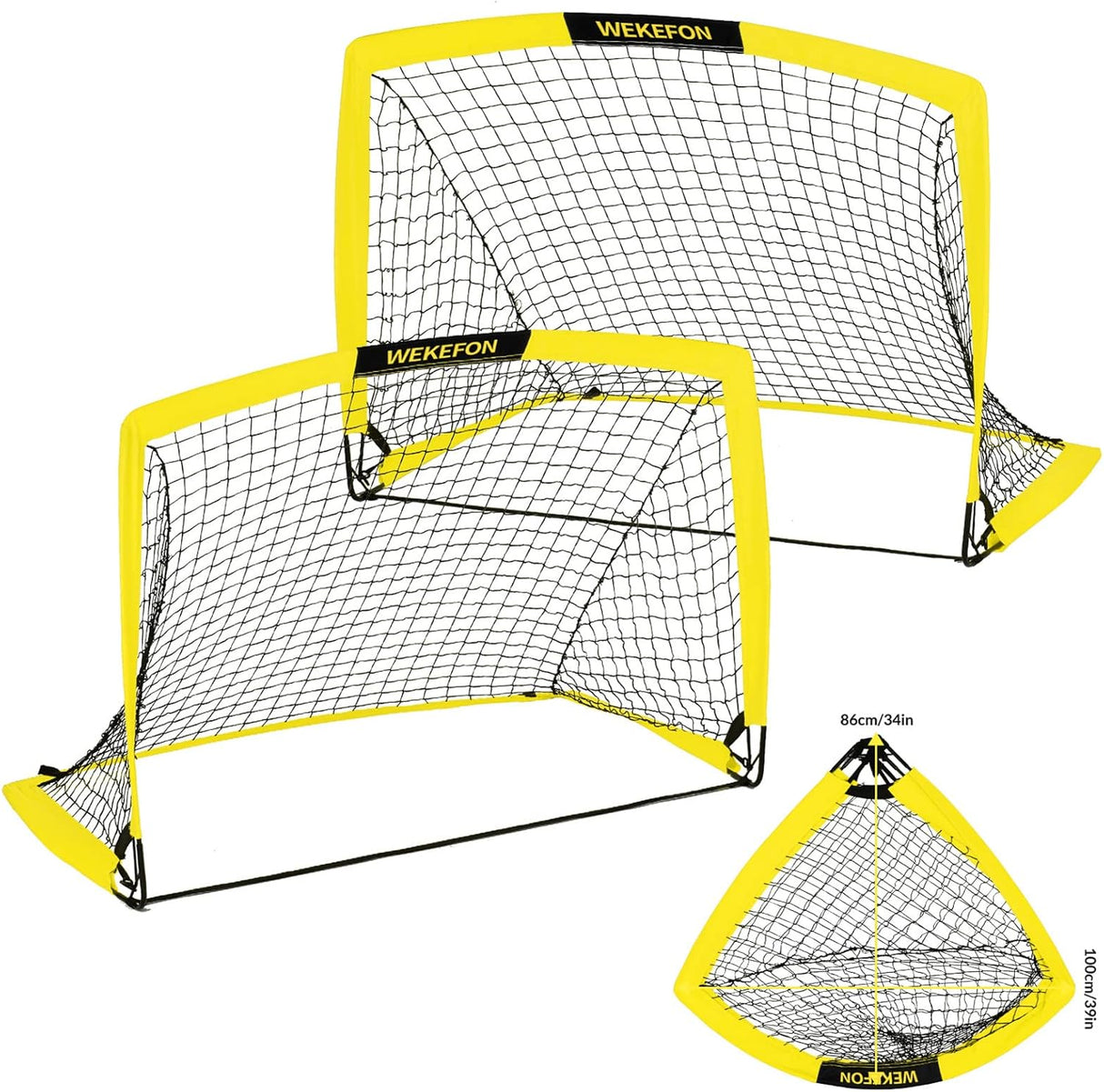 WEKEFON Porterías de fútbol juego de 2 plegable portátil