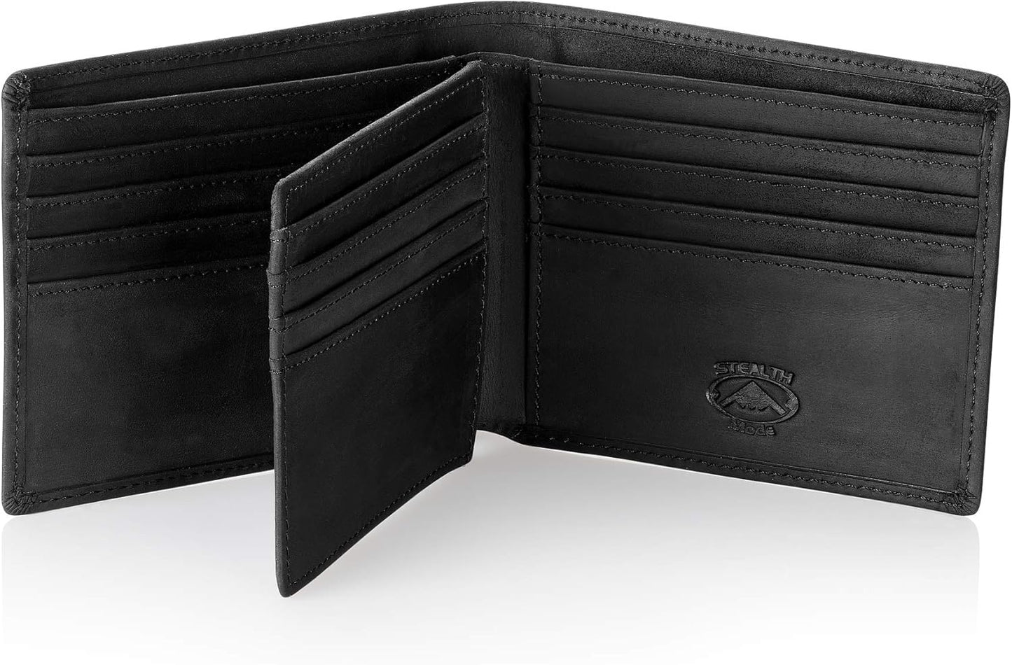 Billetera Bifold Cuero para Hombre con RFID y Ventana ID