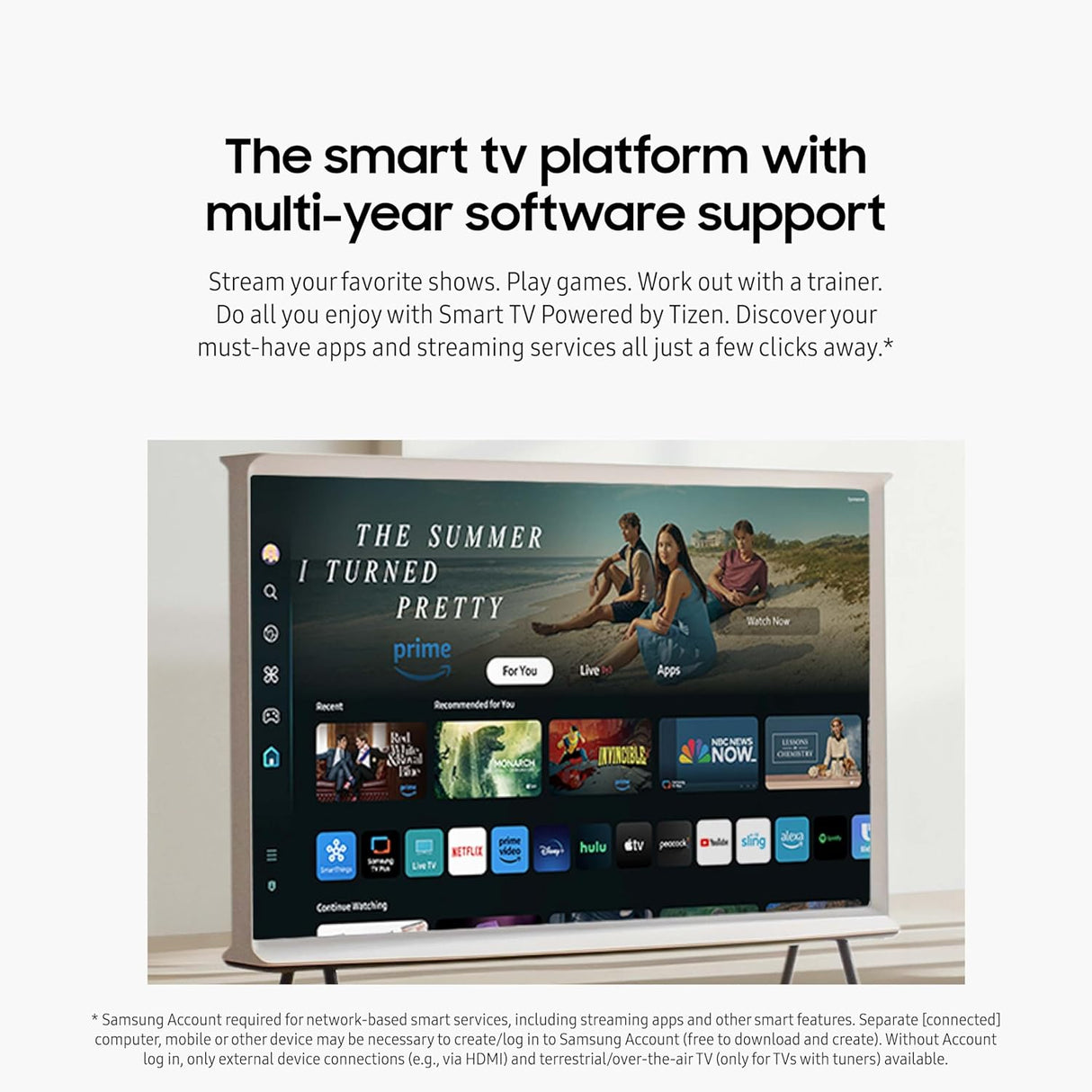 Televisor QLED 4K, Samsung, Diseño L, Alexa, QN55LS01D