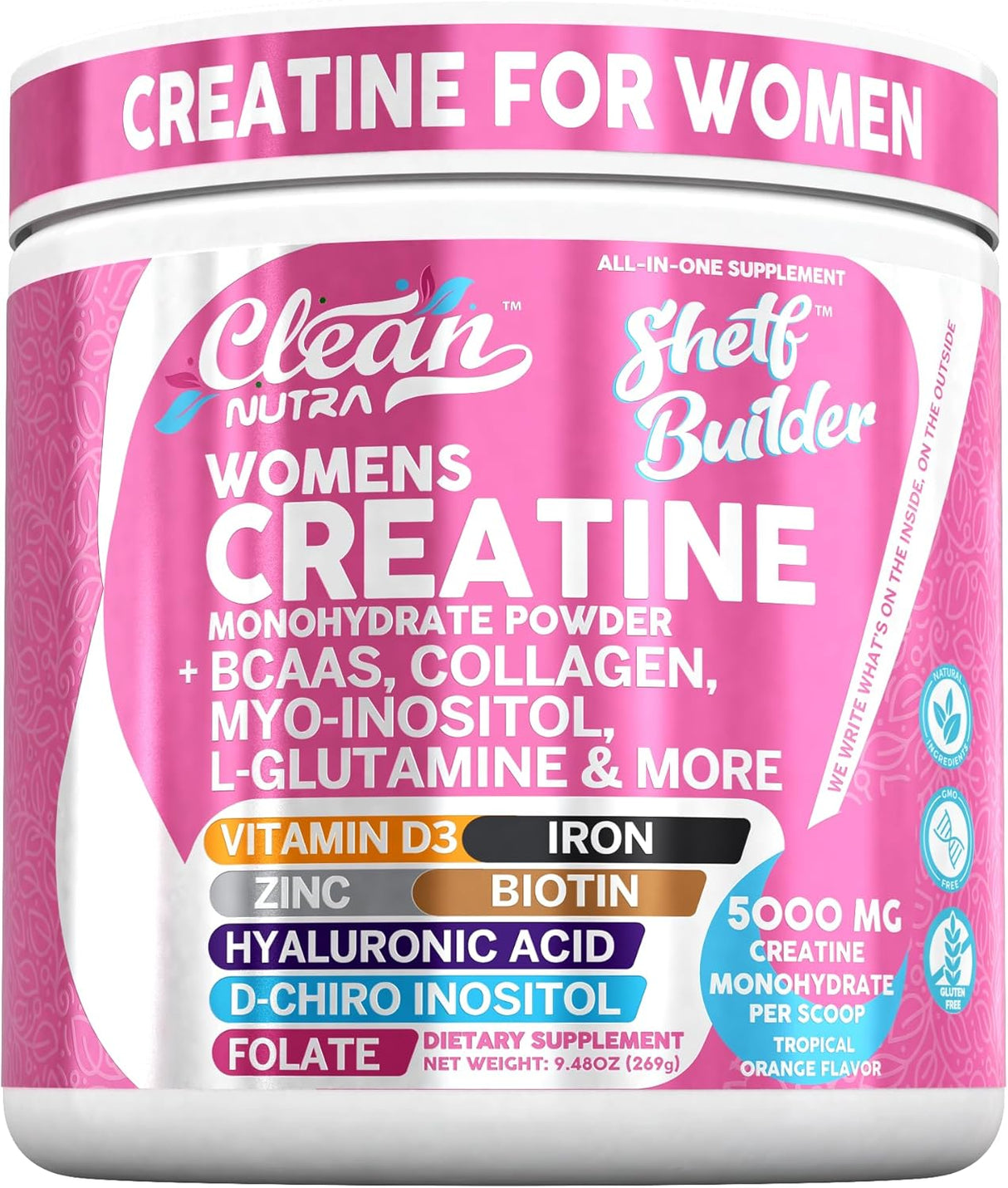 Creatina mujer + BCAA, Nutra, Hidratación y Energía, Shelf