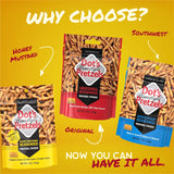 Pretzels Caseros Sazonados, Torsiones, Tamaño Snack, Pack Variado