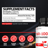 Suplemento 1000mg NAD Nicotinamida Ribósido, 60 cápsulas