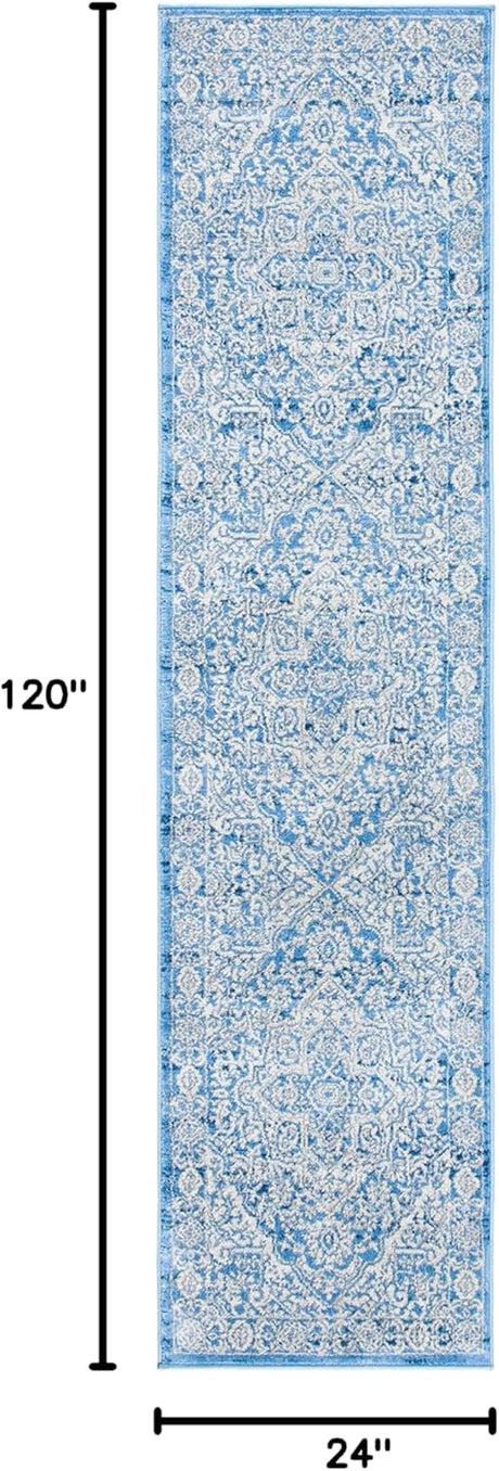 Alfombra Runner Medallón Desgastado, Fácil Cuidado, BNT832A