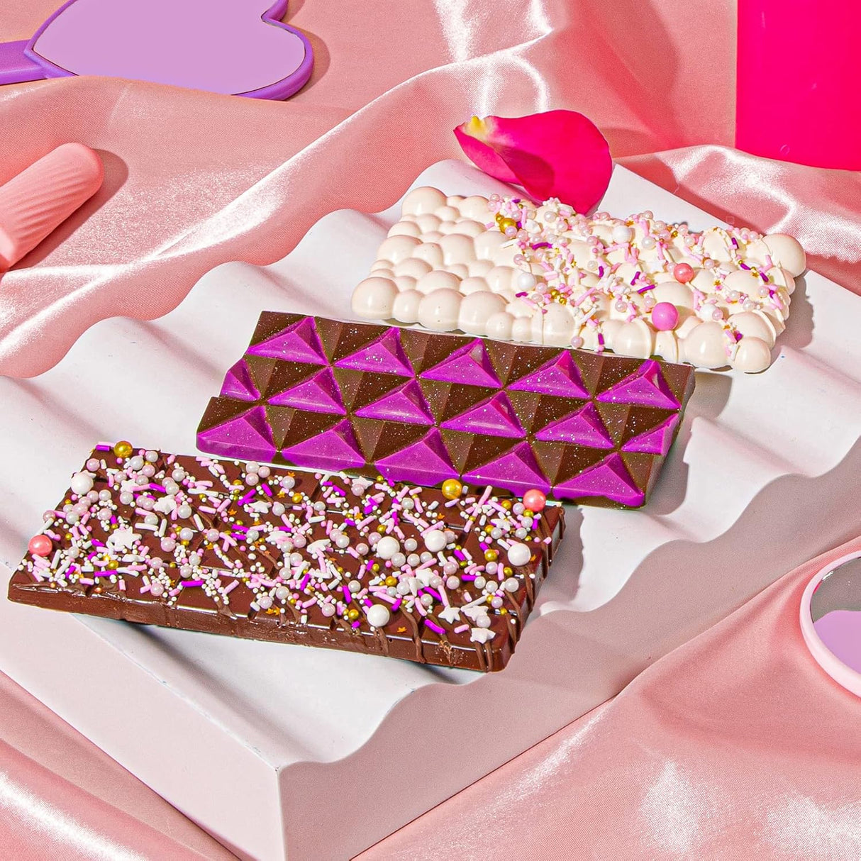Molde de Chocolate Fancy Sprinkles, Silicona, 3 Cavidades