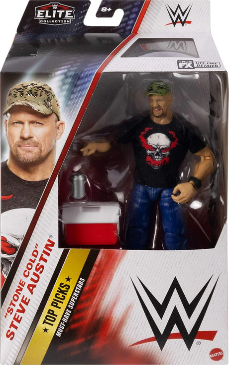Figura de Acción Elite WWE Mattel, Steve Austin, 25 Puntos de Articulación
