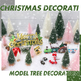 30 Pcs Mini Árboles de Navidad, Decoración Artificial, 5 Tamaños