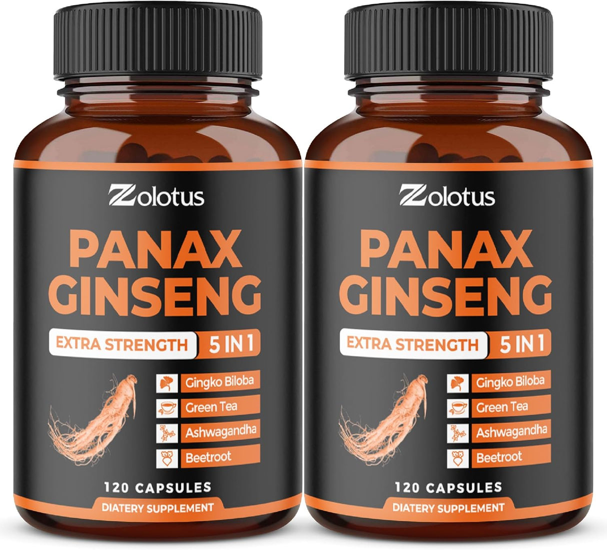 Zolotus Ginseng y Ginkgo Biloba, 240 Cápsulas, Energía y Enfoque
