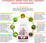 Suplemento de Alivio Natural Happy Formula para Todos 60 Cáp