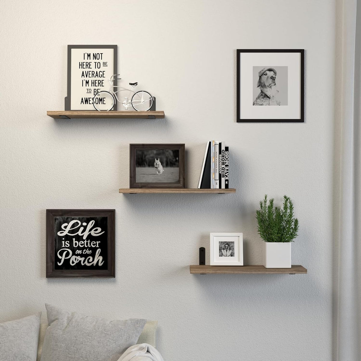 Estanterías flotantes de madera, juego de 3, para decoración