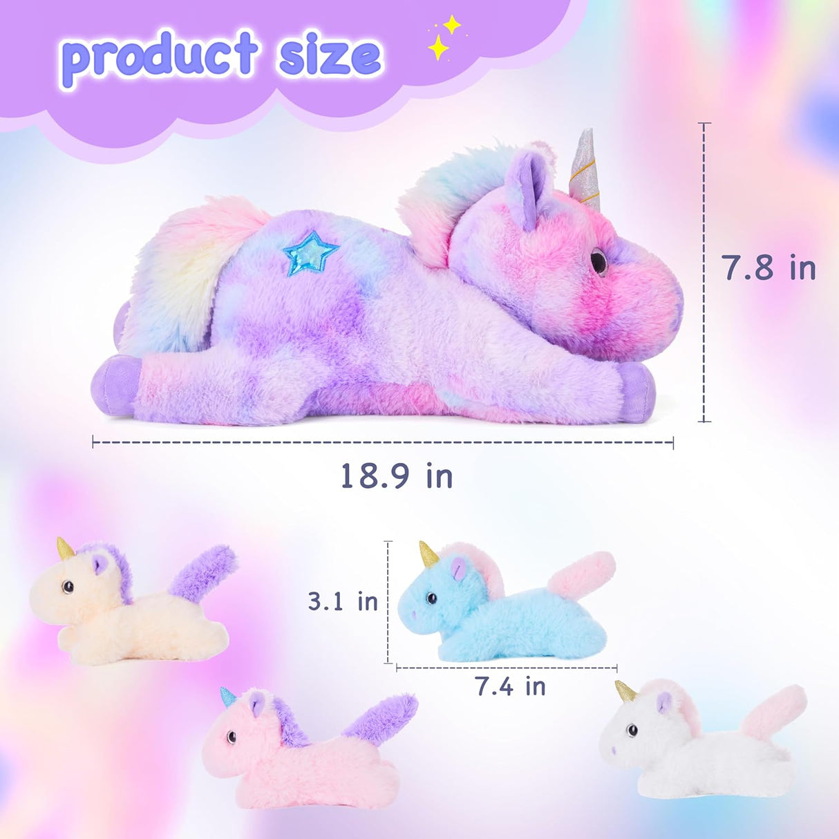 Juguete de peluche Mommy Unicorn, EARTHSOUND, 18 mamá y bebé