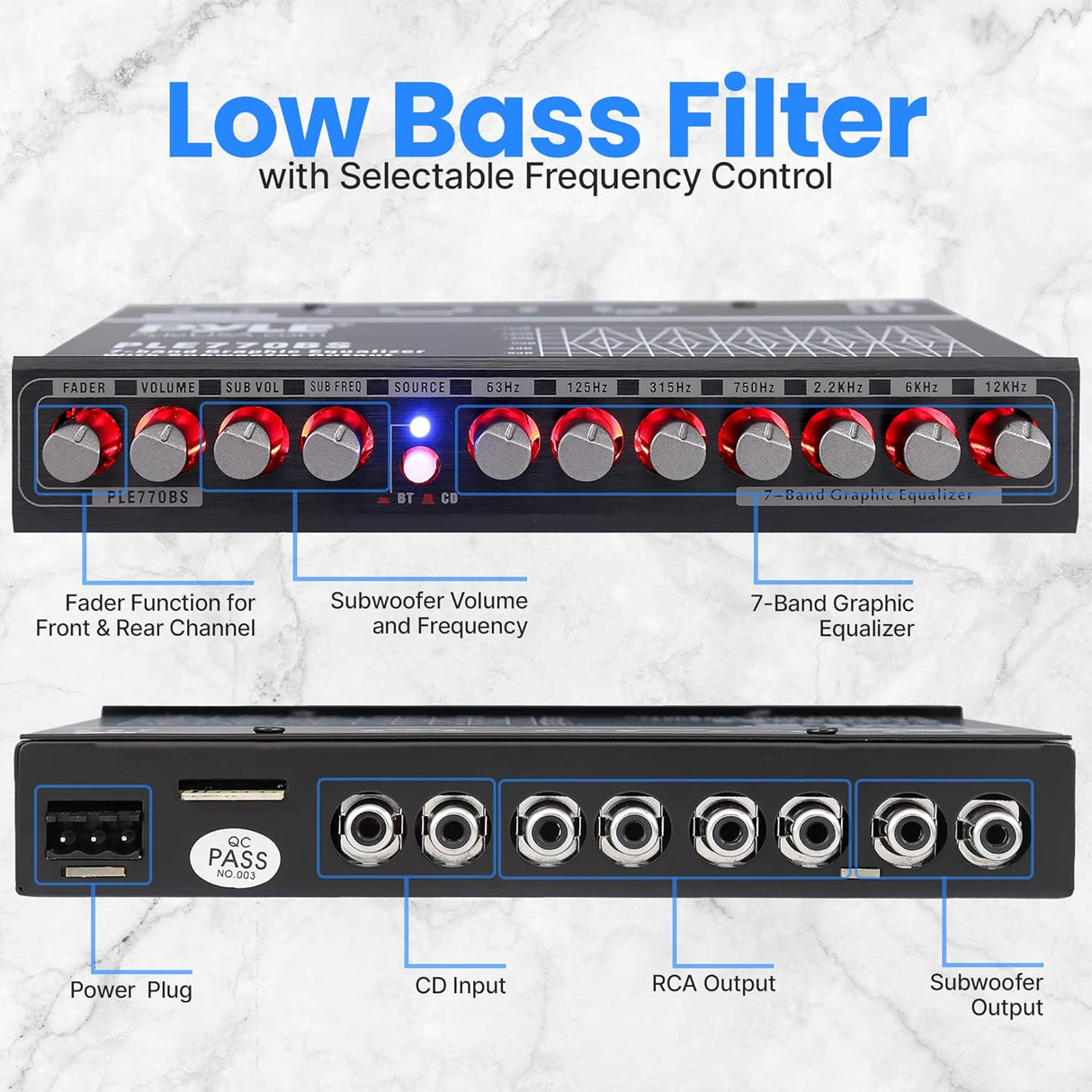 Ecualizador gráfico de 7 bandas PYLE PLE770BS