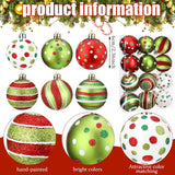 Adornos Navideños 12 Pcs Liliful, Bolas de Plástico Glitter 2.4