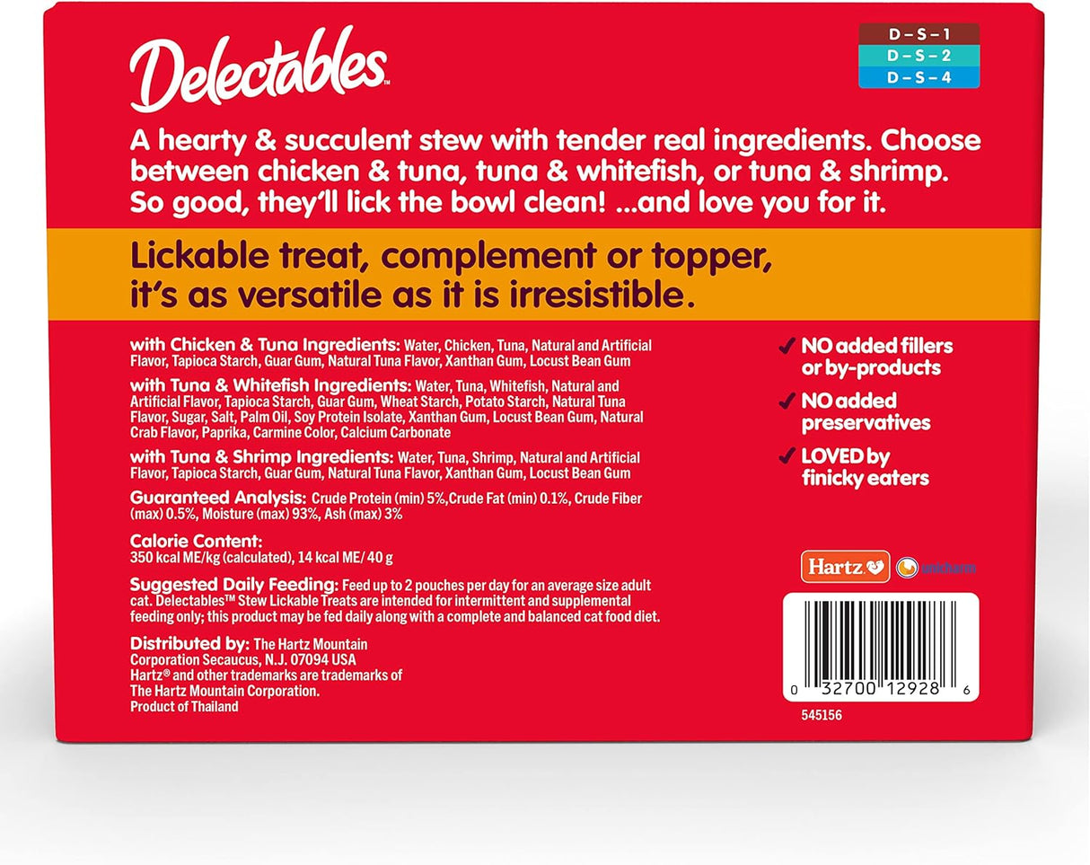 Delectables Estofado, Hartz, Gatos Adultos y Mayores, 30 Cts